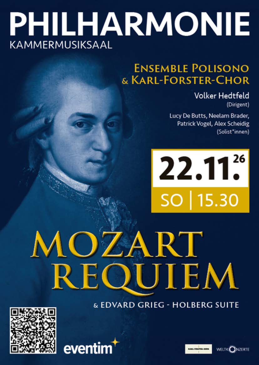 Flyer Mozart Requiem, 22.11.2026, Kammermusiksaal der Philharmonie